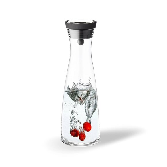 Handblown Glass Carafe with Lid – Borosilicate 50oz Water Pitcher, Fruit Infuser - Picture 4 of 13